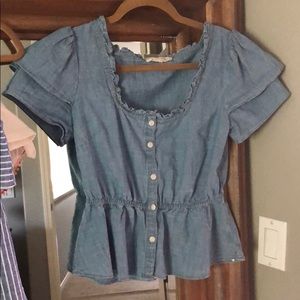 Madewell chambray peplum top